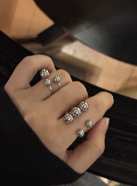 复古设计感小众气质圆珠开口戒指