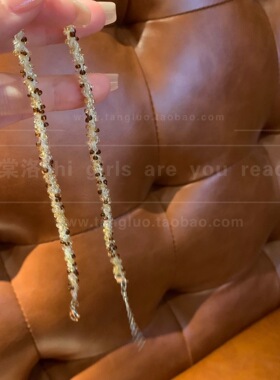 美式y2k咖色钉珠choker颈链女细款锁骨链显脖子细项圈日常百搭潮