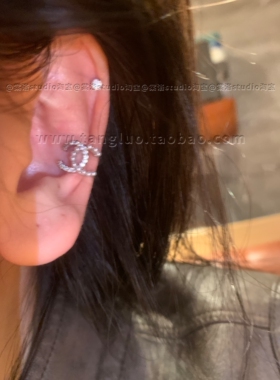 棠洛｜精致双C耳夹女无痛无耳洞耳夹可调节辣妹耳饰小巧百搭耳夹
