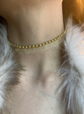 波西米亚风 金色钉珠choker颈链女小众亚文化废土风项圈个性配饰