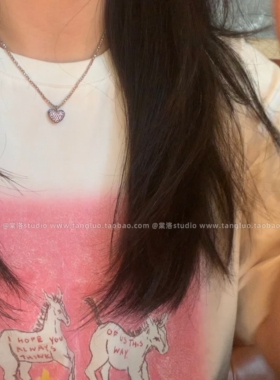 立体满钻小爱心锁骨链女氛围感好看颈链小众vintage毛衣链2026新