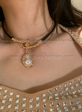 不规则巴洛克珍珠锁骨链女欧美ins风小众个性波西米亚风配饰2026