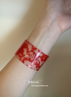 显白！猩红蕾丝亚克力手镯女小众个性辣妹手环y2k设计感手饰品潮
