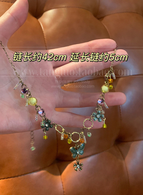 绿芜 vintage蝴蝶项链复古波西米亚风锁骨链小众独特颈链女2025新