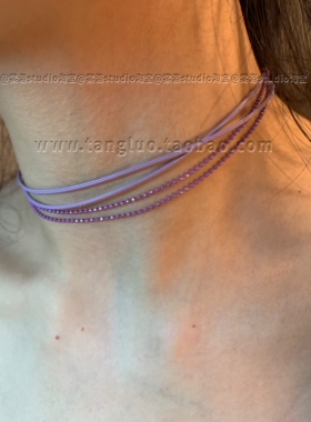 棠洛 特调星黛紫细闪choker颈链女显脖子长颈带贴肤柔软项圈项链