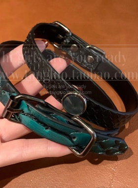 幽绿蛇纹choker项圈女软皮颈链