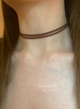 【棠洛】伊甸园 麂皮choker叠戴十字架项链女vintage波西米亚风潮