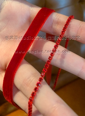 「玫瑰猎手」棠洛手作款红色双层闪钻choker颈链女显白锁骨链2026