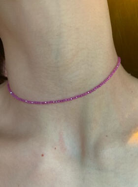 棠洛 「玻利维亚」紫色天然石choker颈链女简约素链锁骨链高级感