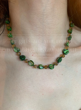 手工编织彩色贝壳项链女春夏波西米亚风锁骨链短款颈链小众高级感