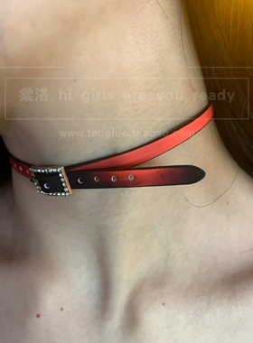 温变项圈y2k千禧辣妹风软皮革颈链choker女高级感甜酷锁骨链2026