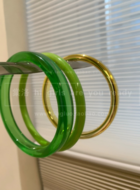 3只装 绿色手镯叠戴女个性独特手环辣妹风手饰品y2k朋克手链2026