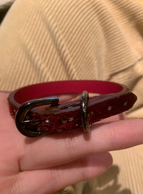 棠洛 红色碎钻马毛手镯女小众个性y2k辣妹手环千禧感手饰品2026爆