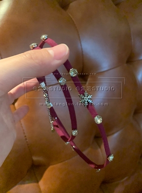 「春花绮梦」棠洛原创款紫色双圈choker颈链女细款复古辣妹锁骨链