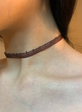 【棠洛】雾紫花园  轻薄网纱choker颈链女小众显白布艺颈带氛围感