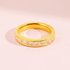Pelikan jewelry solid gold inlaid moissanite ring