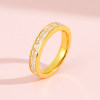 Pelikan jewelry solid gold inlaid moissanite ring