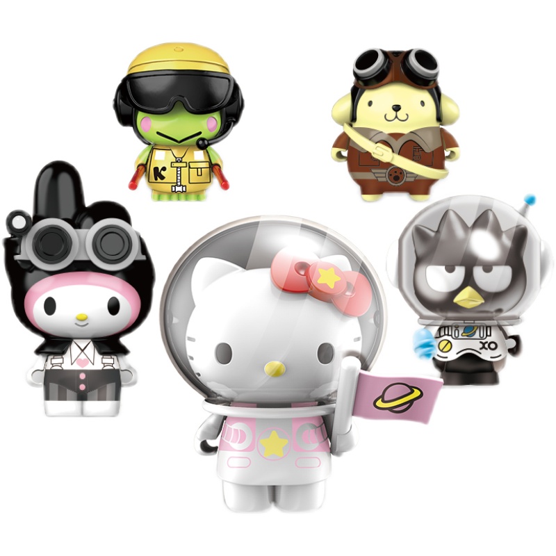 正版HelloKitty凯蒂猫盲盒全套纪念手办三丽欧公仔拼插玩具女时空 - 图3