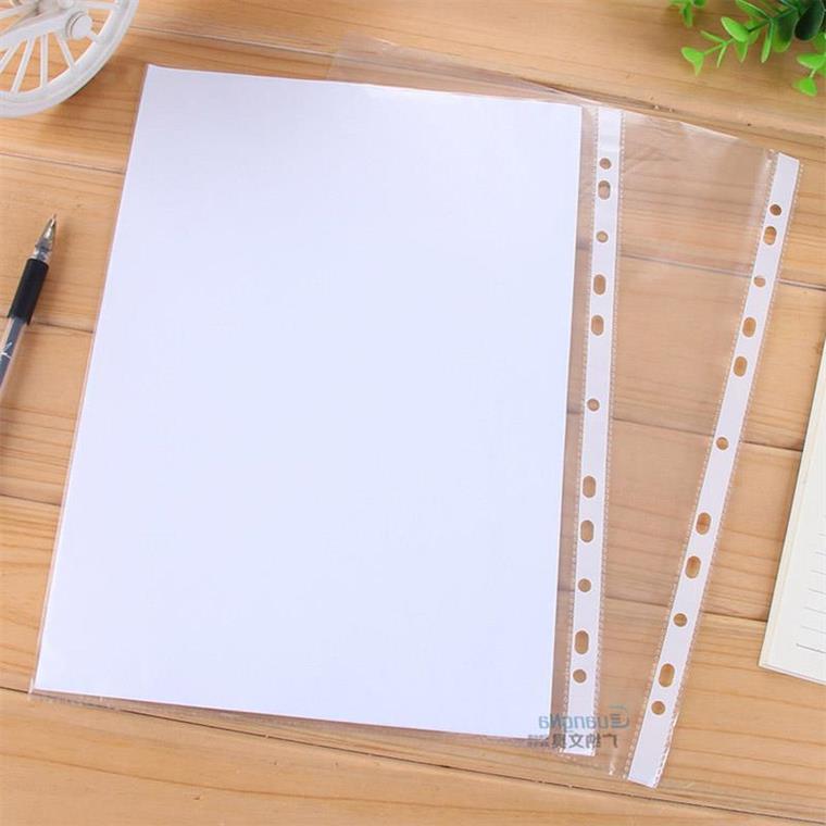 100Pcs/Lot A4 Clear Plastic Punched Pockets Folders Filing-图1