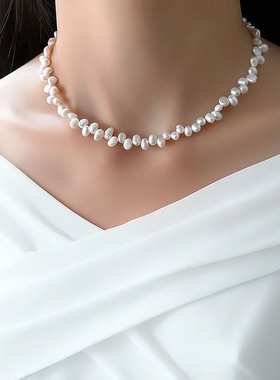 天然淡水珍珠项链925银扣