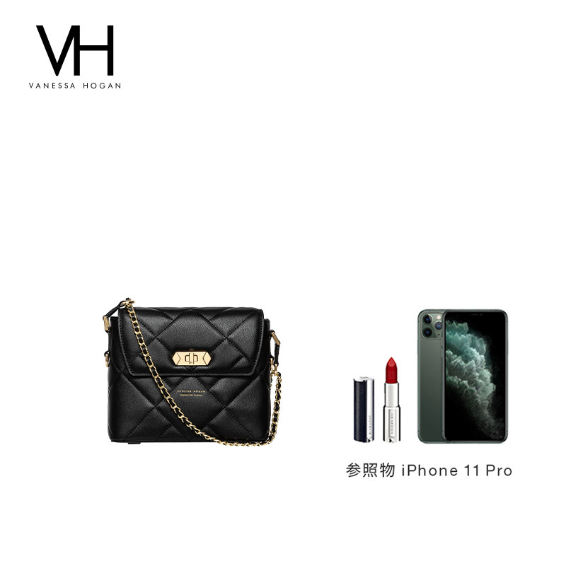 vh 2020新款个性设计链条牛皮单肩包 vanessahogan女士包袋