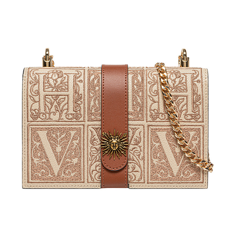 vh 2022新款牛皮刺绣高级感单肩包 vanessahogan女士包袋