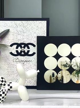 木北欧客厅磨砂闪光面装饰画