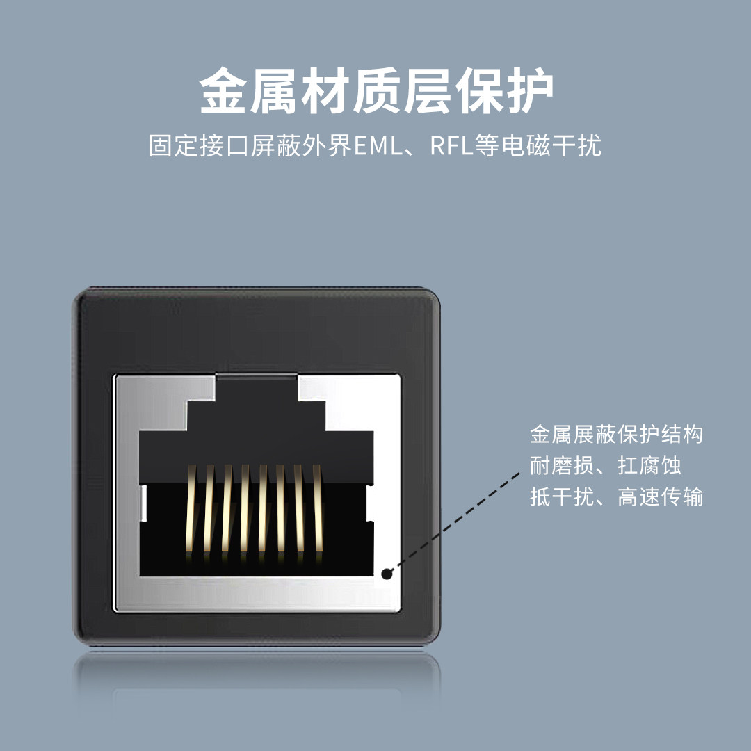 网线对接头RJ45网络直通头转接宽带网线水晶头延长接口连接器
