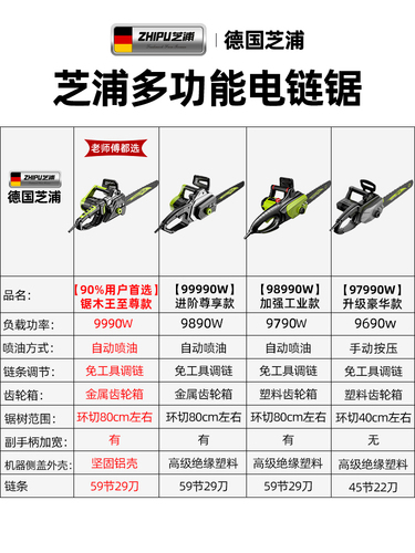 电锯伐木锯家用小型手持锯柴户外木工锯切割锯树神器链条锯电链锯