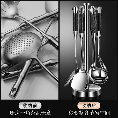 德国旋转锅铲架厨具架铲勺挂架台面置物厨房炊具收纳架304不锈钢 - 图0