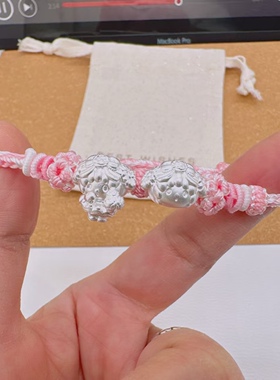 足银999花嫁小羊纯银piano配件可爱萌物少女心手链送闺蜜女友礼物