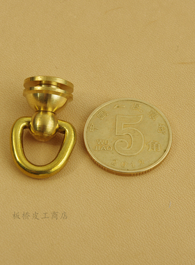 新款/黄铜 带环旋转和尚头纯铜 奶嘴钉 纯铜皮带配件 财布/皮雕扣
