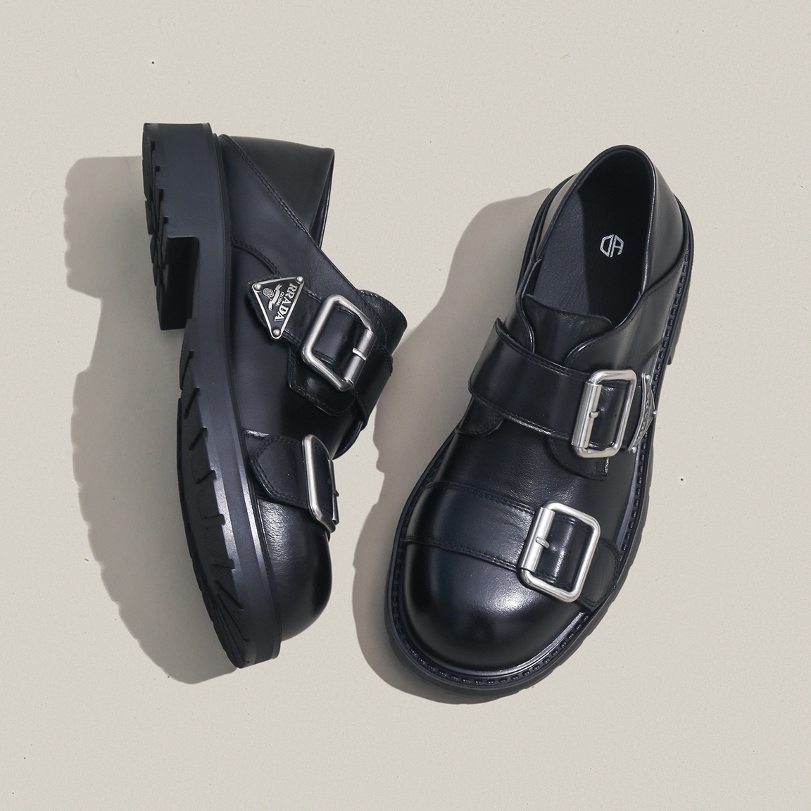 英伦风双扣带厚底乐福鞋女2026年春季真皮复古百搭单鞋搭扣皮鞋,淘宝优惠券,粉丝福利购,淘宝优惠卷