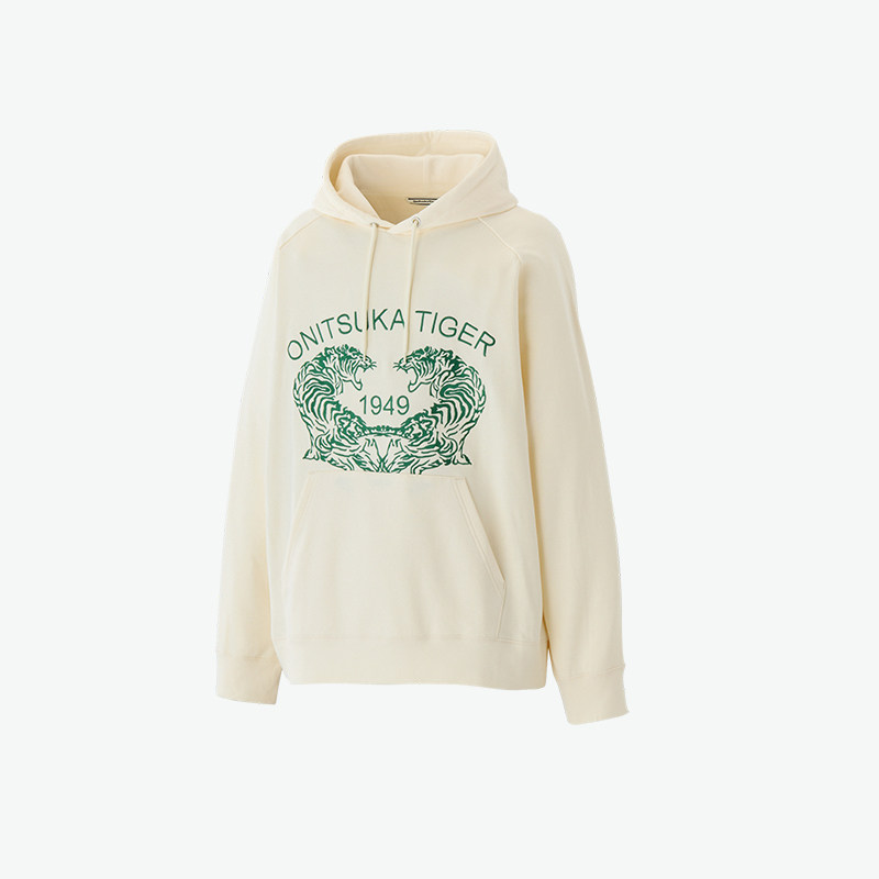 Onitsuka Tiger鬼塚虎男女款冬季简约长袖宽松连帽套头卫衣