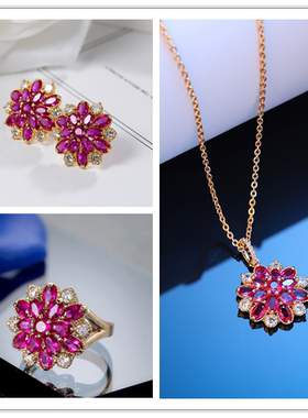 小众多层花朵宴会装饰品吊坠链