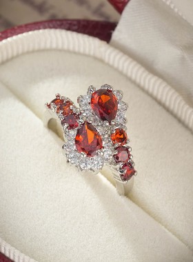 波西米亚风铜材质锆石戒指