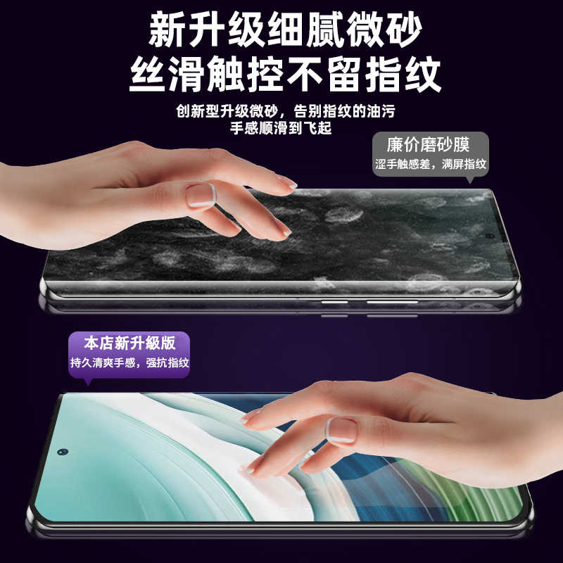 适用荣耀x9a手机防汗磨砂防偷窥钢化水凝膜honor X9B全屏包防爆保护贴膜x8b护眼抗蓝光防反光X7A防磨砂x6plus - 图2