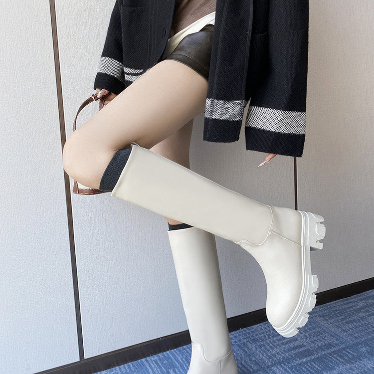 圆头松糕底超细纤维铆钉高筒烟筒靴,淘宝优惠券,粉丝福利购,淘宝优惠卷