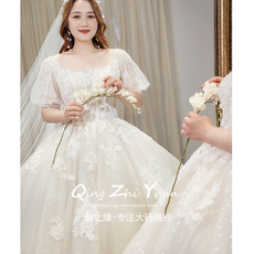 Свадебное платье 大码婚纱2022新款新娘胖人mm 妹妹200斤加肥加大拖尾显瘦气质法式 Chime of