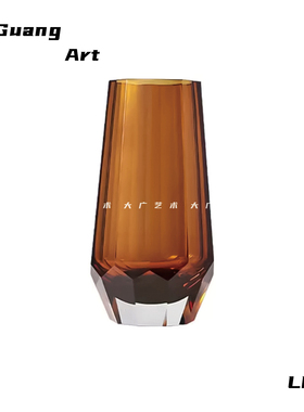 半手工玻璃花瓶装饰花艺意式轻奢