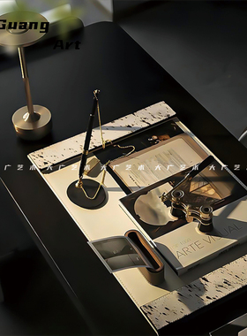 大广 简约现代室内软装布置艺术摆件 书房样板间居家书桌边柜装饰