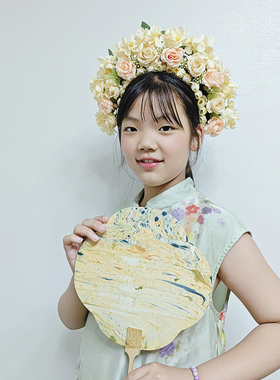 泡沫 簪花发箍材料包 头花 儿童节礼物 改良版 DIY手工课暖场活动
