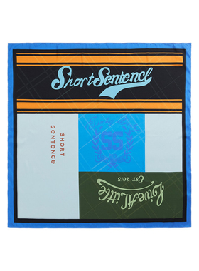 SHORTSENTENCE拼色印花logo方巾