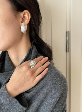 棕榈叶戒指轻奢编织开口戒