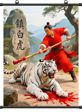 镇白虎武松打虎墙面挂画
