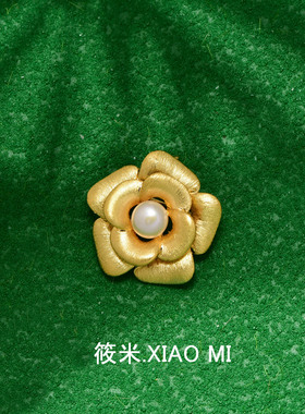 优雅宣言经典山茶花胸针女小香风高级感胸花复古花朵天然珍珠配饰
