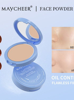 MAYCHEER茜儿丝滑雾面柔光跨境粉饼OIL CONTRPL MATEE FLAWLESS
