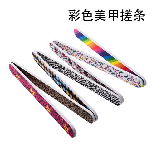 指甲锉美甲工具彩色迷你小搓条打磨条双面打磨指甲锉修型指甲砂条 - 图0