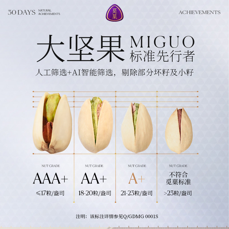 觅菓A+大开心果1kg美国新货原色无漂白原味零食大颗粒孕妇坚果