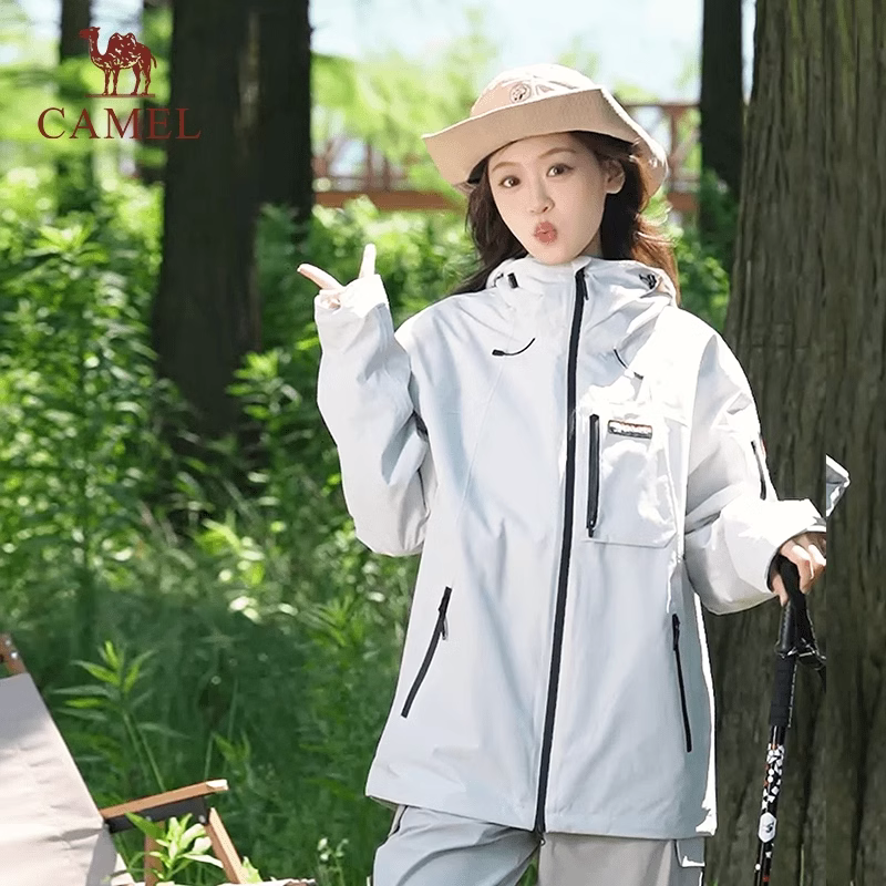 [王俊凯同款]骆驼冲锋衣王者凯甲三合一男女春新款防水户外登山服